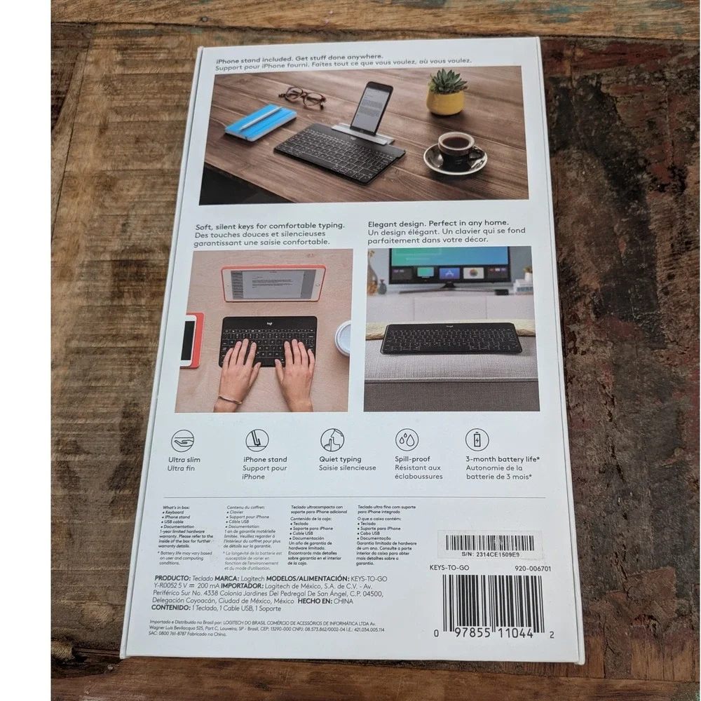 Logitech Keys-To-Go 920-006701 Portable UltraSlim BluetoothKeyboard iPad iPhone